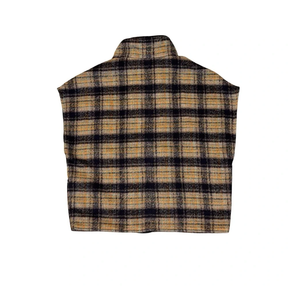 Andersen & Lauth Anthropologie Plaid Flannel Jacket‎ Vest OVERSIZED  One Size